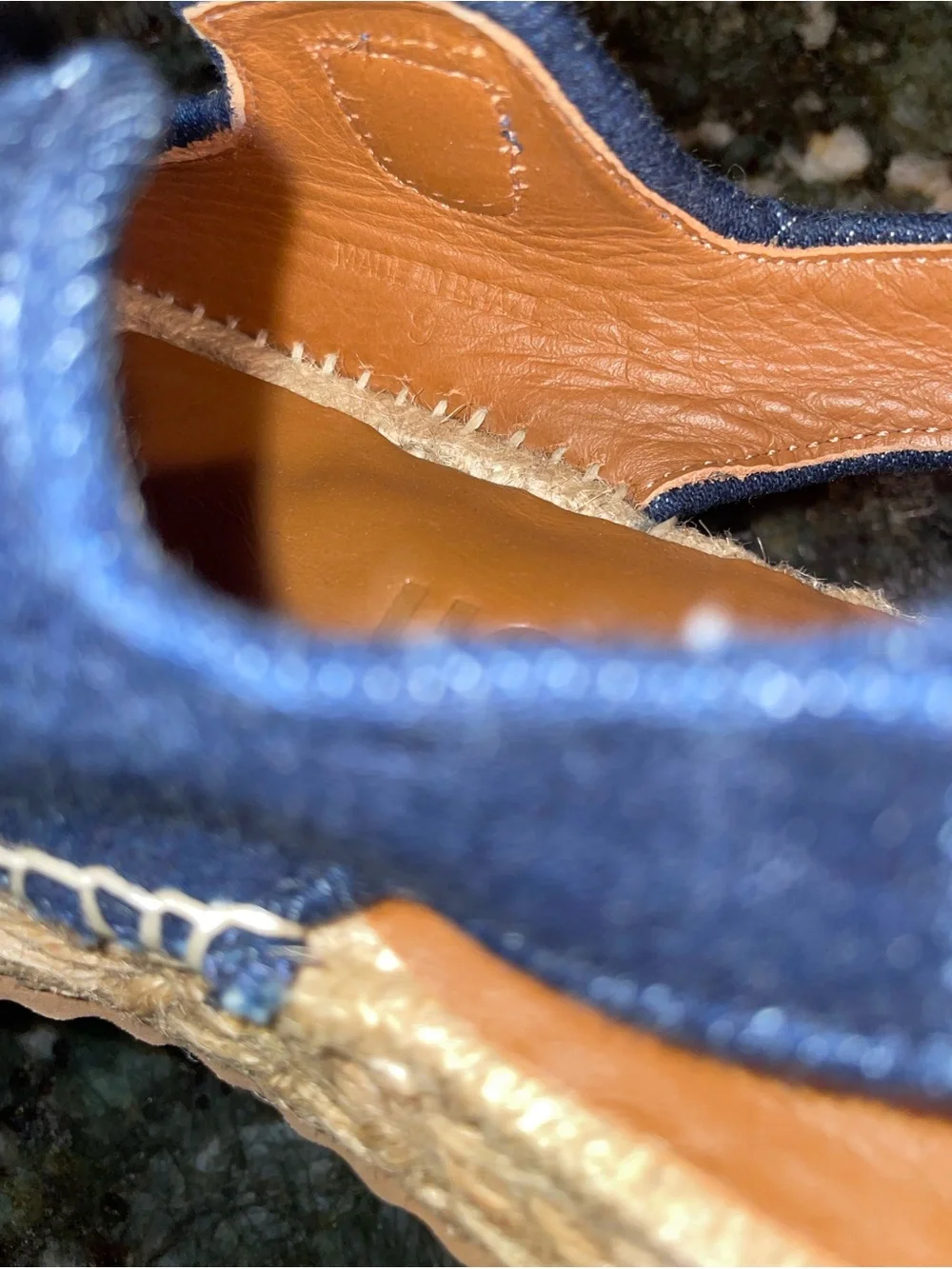 New! Reformation Trinity Sport Dark Blue Denim Espadrille Platform Sandals 💙 9
